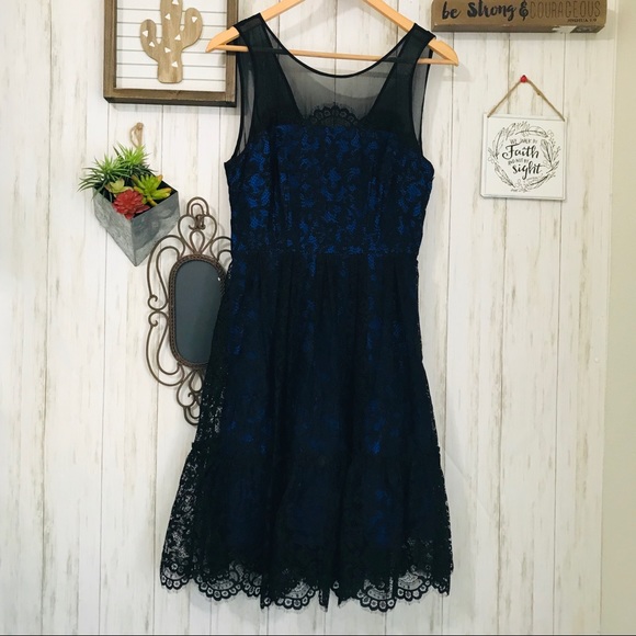 Anthropologie Moulinette Soeurs Sapphire Lace Dress Sz4 - Picture 2 of 8
